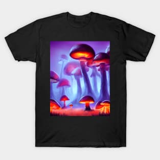 Trippy Glowing Magic Mushroom Forest T-Shirt